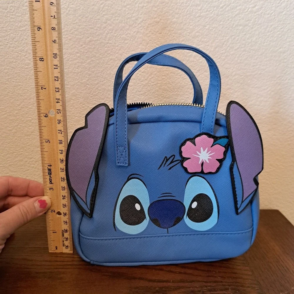 Disney Lilo & Stitch Blue Mini Satchel Handbag with 3D Ears and Hibiscus Flower